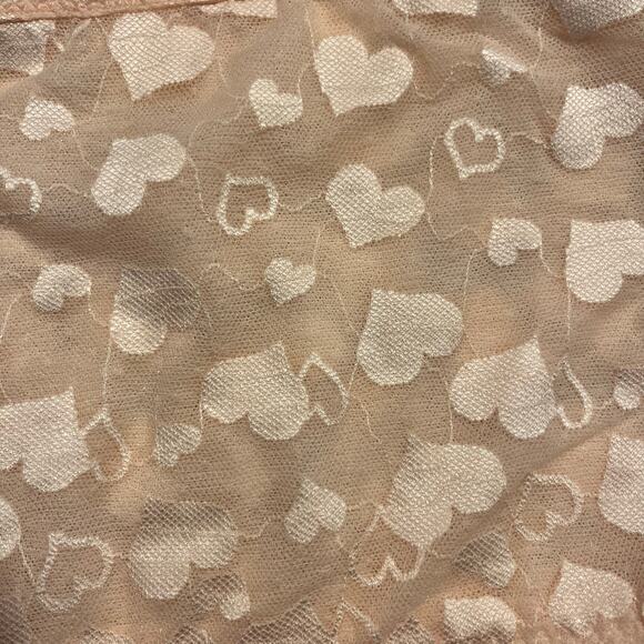 NEW W TAGS Torrid‎ Cheeky Sz 5 Pink Hearts Lace Panty W Slit Crotch - Picture 4 of 5